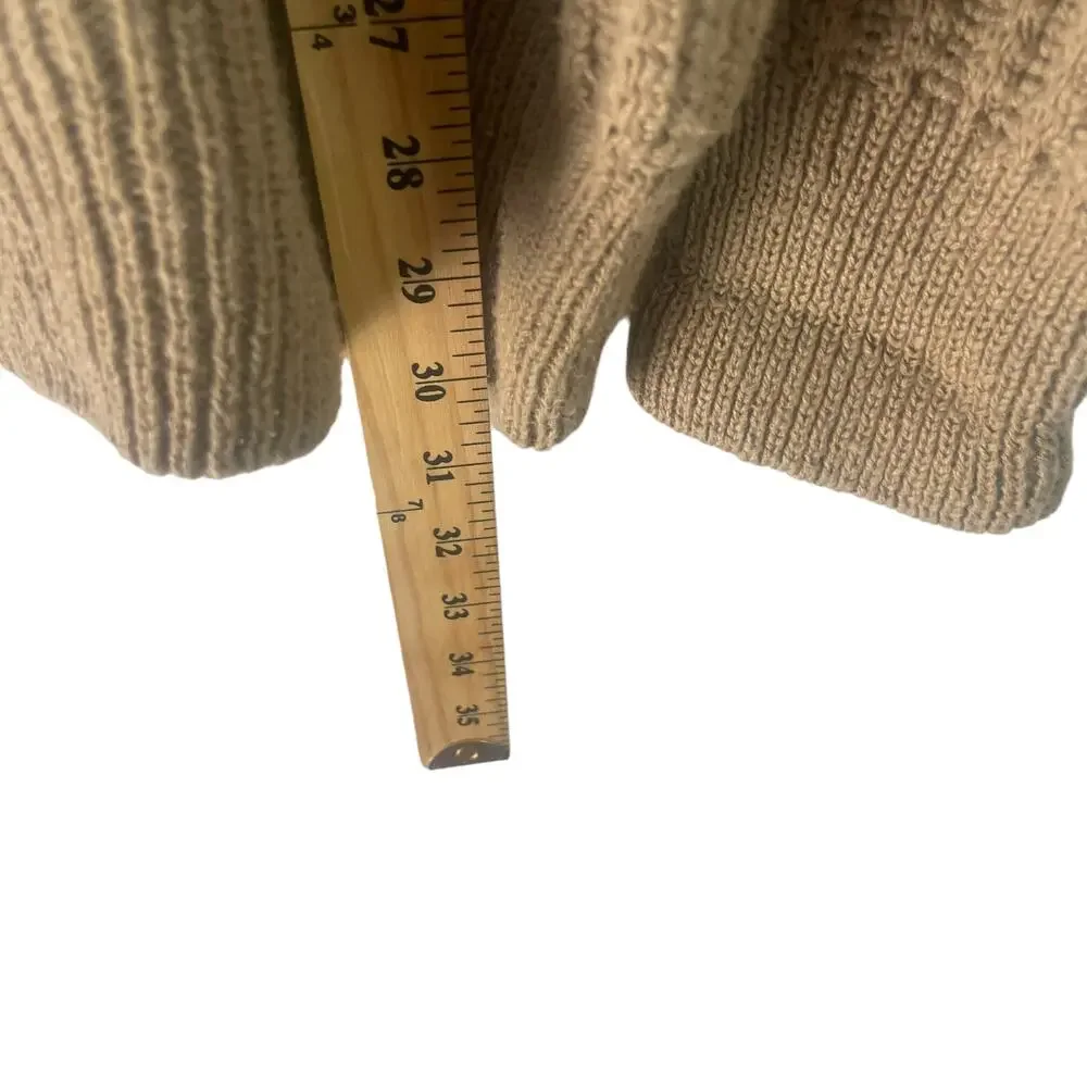 Kaufman's Enro Vintage 90s Men's Size Big‎ 1XL Tan Chunky Knit Sweater
